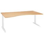 BUREAU DIRECTION ACTUAL - L. 180 X P. 90 CM - PLATEAU CHÊNE  - PIEDS L BLANC