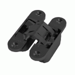 CHARNIÈRE INVISIBLE MEDIUM EN ZAMAK DIMENSIONS 111X29MM FINITION NOIRE MATE - ARGENTA – 70000228