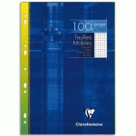 FEUILLES MOBILES PERFOREES CLAIREFONTAINE - 21X29,7 CM - PETITS CARREAUX - 90 G - 100 PAGES