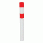 POTEAU DE PROTECTION ACIER ROUGE/BLANC À SCELLER Ø90MM - VISO