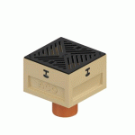 SIPHON DE COURS BAS + GRILLE CAILLEBOTIS FONTE NOIRE 30/10 - B125 - EUROPOINT ACO