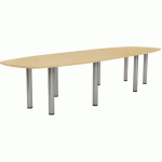 TAB. CONF. ELGA PIED TUBE 360X113 CM PLT MÉLAMINÉ HÊTRE/ALU