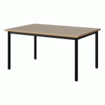 TABLE MALIBU 120X80 T3 4P STRA ALAISÉ CHÊNE 1146/NOIR 9005