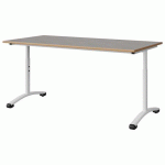TABLE MALIBU 160X80 T3/T6 DL ST ALAISÉ BÉTON F186/BLC 9016