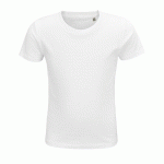 TEE-SHIRT PERSONNALISABLE ENFANT COTON ORGANIQUE BIO JERSEY 150 BLANC
