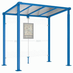 ABRI BUS MILAN 2.50 M SANS BARDAGES LATÉRAUX - BLEU 5010 - PROCITY