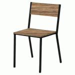 CHAISE TORONTO ASS/DOS PIN VIEILLI VEINÉ / ACIER NOIR - JAYSO