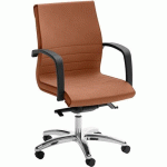 FAUTEUIL DE DIRECTION BAS DAMA - REVÊTEMENT CUIR - MARRON - QUADRIFOGLIO