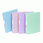 LOT DE 12 - CLASSEUR SOUPLE A4 - 4 ANNEAUX - DOS 3,5 CM - POLYPROPYLÈNE - RAINBOW PASTEL VIQUEL - COLORIS ASSORTIS