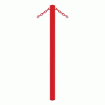 POTELET CARREFOUR Ø 60 MM CHAINES 2 ANNEAUX GALVA ROUGE 3020 - PROCITY