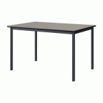 TABLE MALIBU 120X80 T5 4P STR ANTIB GRIS U727/NOIR GRIS 7016