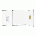 TABLEAU TRIPTYQUE AIR+ 1,20 X 2 M - ÉMAILLÉ BLANC - CADRE ALU ANODISÉ - MANUTAN COLLECTIVITÉS