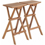 TABOURETS DE BAR PLIABLES 2 PCS BOIS DE TECK MASSIF - VIDAXL