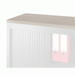 TOP DE FINITION L 120 X P 43 CM CHÊNE GRIS POUR ARMOIRE À RIDEAUX ET BATTANTES