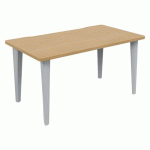 BUREAU EVIDENCE L.140 X P.80 CM CHÊNE CLAIR PIED ALU - VINCO