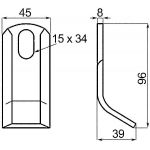 FLEAU 45X8X96 RENFORCE AD.BERRY