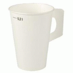 GOBELET EN CARTON AVEC POIGNÉE, 0,2 L, BLANC - LOT DE 3