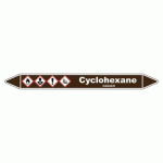 LOT DE 3 - MARQUEUR DE TUYAUTERIE - CYCLOHEXANE - NFX 08-105 - VINYLE LAMINÉ 250 X 26 MM