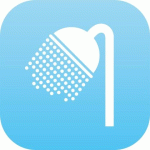 PLAQUE EN DRAPEAU PLEXI - DOUCHE - BLEU CLAIR