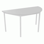 TABLE DE RÉUNION DEMI-LUNE TREFF 140 X 70 GRIS CLAIR / BLANC