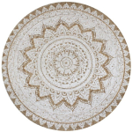 VIDAXL - TAPIS DE SOL JUTE TRESS�E IMPRIM�E 150 CM ROND