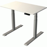 BUREAU RÈGLABLE MOVE2SILVERL100XP60XH63-127CM BLANC/ARGENT - KERKMANN