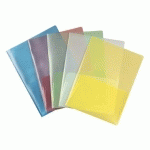 LOT DE 25 - CHEMISE COIN PLASTIQUE DOUBLE POCHES ESSELTE POLYPROPYLÈNE 18/100E A4 COULEURS ASSORTIES