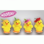 DÉCORATION GÂTEAUX PÂQUES LES POUSSINS À  FLEUR