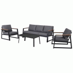 ENSEMBLE GRASSE III : 1 TABLE BASSE 1 CANAPÉ 2 FAUT GRIS - PROLOISIRS