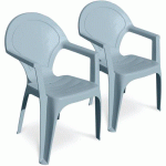 FAUTEUIL JARDIN EMPILABLE DAMA BLEU GRIS EN LOT - EZPELETA