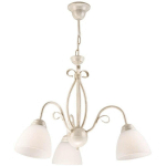 LAMKUR LIGHTING - LAMKUR ADELLE PLAFONNIER SUSPENDU À BRAS MULTIPLES AVEC ABAT-JOUR EN VERRE, BLANC, 3X E27