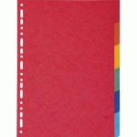 LOT DE 2 - INTERCALAIRE A4 EN CARTE,COLORÉE EXACOMPTA 6 ONGLETS NEUTRES MULTICOLORES - 1 JEU