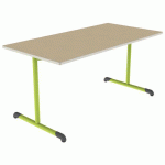TABLE BANDANA 160X80 T6 DL STR POLY. HÊTRE MIEL BEIG/VERT AC - MOBIDECOR