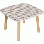 TABLE BASSE WOODY 60 X 60 CM PLATEAU DÉCOR BRUN - MANUTAN EXPERT