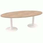 TABLE DE RÉUNION OBLONG 200CM PIED TULIPE ORME/BLANC - QUADRIFOGLIO