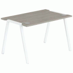 BUREAU GARY 120 X 70 CM PIED BLANC PLATEAU CHÊNE GRIS - MBA