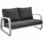 CANAPÉ ANTONINO 2 PLACES - BLANC COUSSIN GRIS - PROLOISIRS
