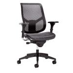 FAUTEUIL DIRECTION ERGONOMY MAILLE FILET HAUTEUR AJUSTABLE AVEC ACCOUDOIRS À ROULETTES HAUTEUR DOSSIER 63 CM NOIR