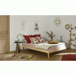LIT EUPHOR  BOIS NATUREL 140X190 CM