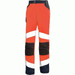 PANTALON FEMME FLUO TECH 9E82 - ROUGE FLUO / BLEU FONCÉ - 1 - CEPOVETT SAFETY