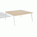 PÔLE DE 2 BUREAUX SUIVANT EDEN ARCHE + GOULOTTE CHÊNE CLAIR L 180 CM BLANC