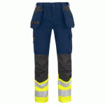 PROJOB 6534 PANTALON POLYCOTON PRIO - EN ISO 20471 CLASSE 1 JAUNE/MARINE - TAILLE 42