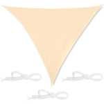 VOILE D'OMBRAGE TRIANGLE, RÉSISTANT UV, IMPERMÉABLE, TOILE BALCON, CAMPING, TERRASSE, BEIGE, 3 X 3 X 3 M - RELAXDAYS