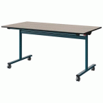 TABLE MALIBU RAB. 160X80 T6 DL ST ACACIA/NOIR BLEU 5025 - MANUTAN EXPERT