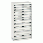 ARMOIRE D\'ATELIER À TIROIRS CUBIO SL-8516-11.1 GRIS CLAIR - MANUTAN COLLECTIVITÉS