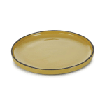 ASSIETTE PLATE ROND JAUNE PORCELAINE Ø 21 CM CARACTERE REVOL