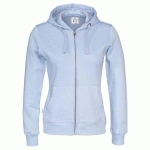 COTTOVER SWEATSHIRT À CAPUCHE FULL ZIP FEMME - CERTIFIÉ GOTS BLEU CLAIR - TAILLE L