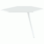EXTENSION POLYGONE GARY P/RETOUR 80 CM PIED BLANC PLATEAU BLANC - MBA