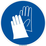 SIGNALETIQUE.BIZ FRANCE - PANNEAU D'OBLIGATION PORT DE GANTS DE PROTECTION OBLIGATOIRE. OBLIGATION SIGNALISATION EPI. AUTOCOLLANT, PVC, ALU - ADHÉSIF