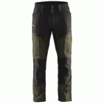 PANTALON DE TRAVAIL SERVICES STRETCH VERT OLIVE/NOIR TAILLE 48 - BLAKLADER